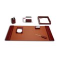 Workstation Mocha Leather 7-Piece Desk Set, 7PK TH263674